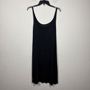 Eileen Fisher XS Tank Dress Black Modal Sheer Layering Lightweight Sleeveless